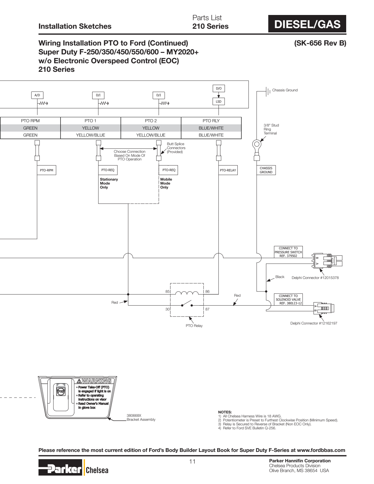 Chelsea PTO 210 Diesel/Gas exploded-view diagram