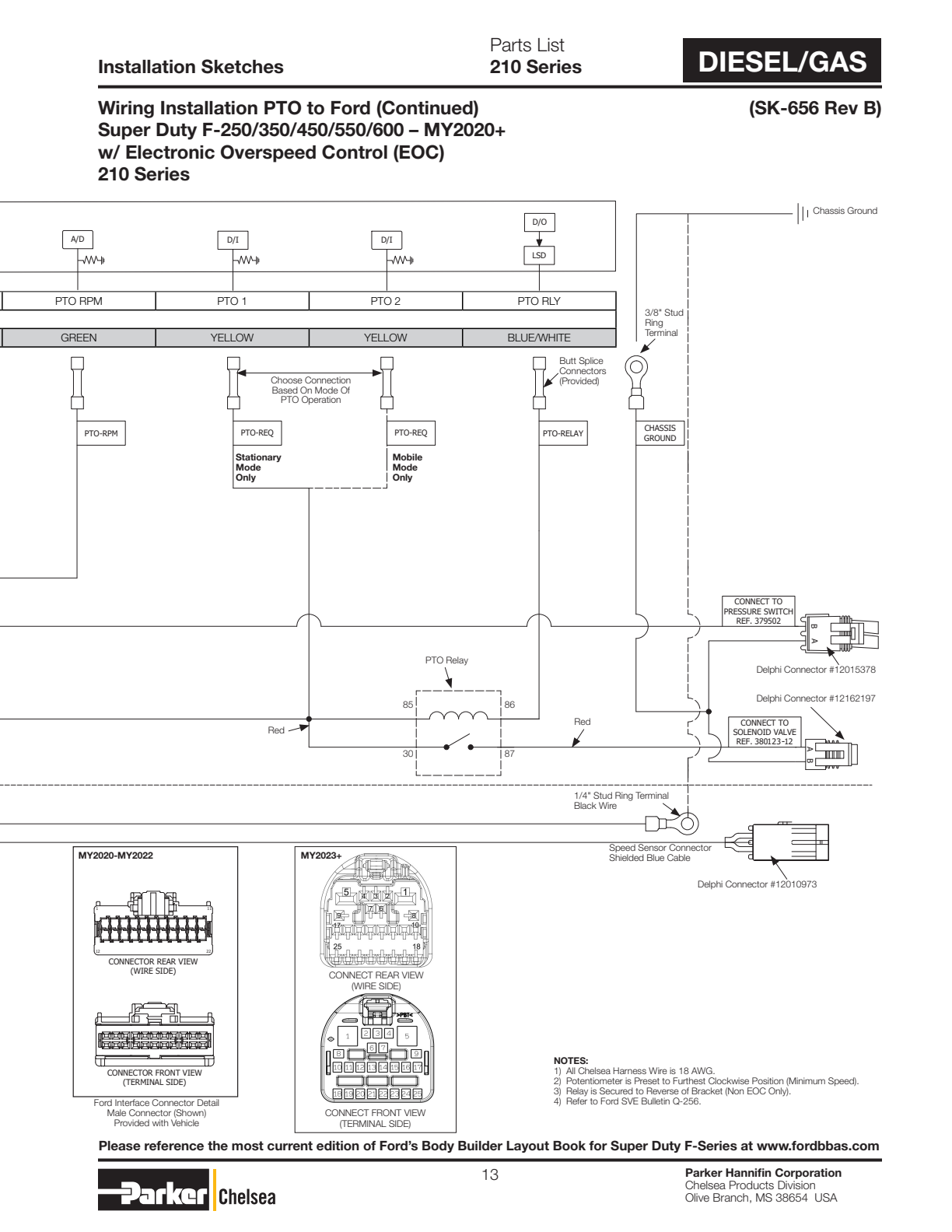 Chelsea PTO 210 Diesel/Gas exploded-view diagram