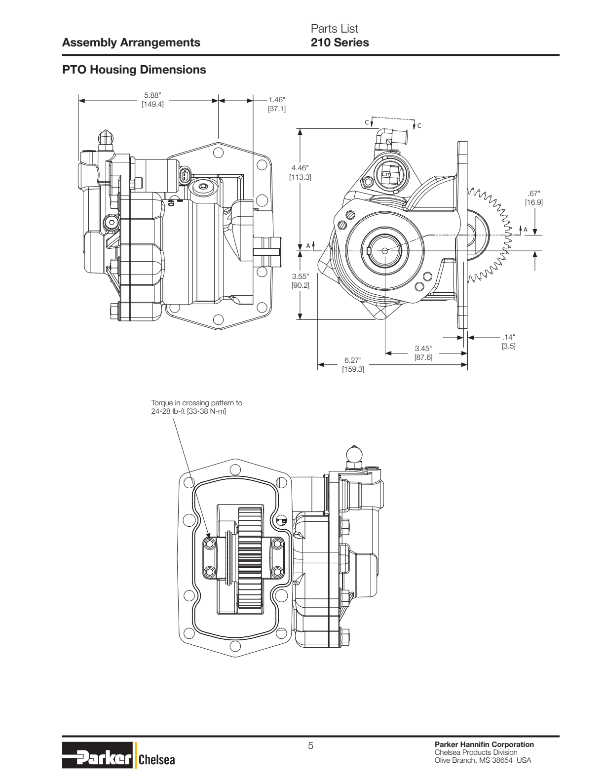 Chelsea PTO 210 Output Options 210 Series Drive Shaft & Clutch Assembly 330010-*X exploded-view diagram