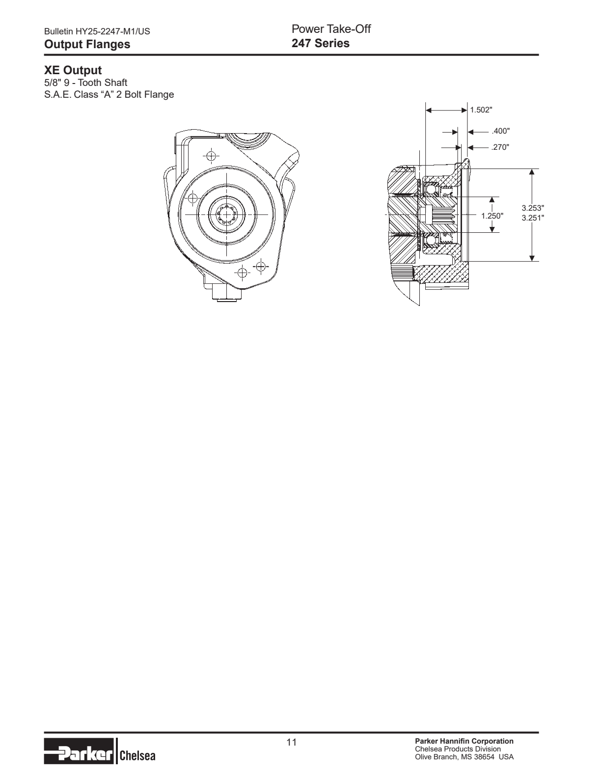 Chelsea PTO 247 Model Number Designation 247 Series exploded-view diagram