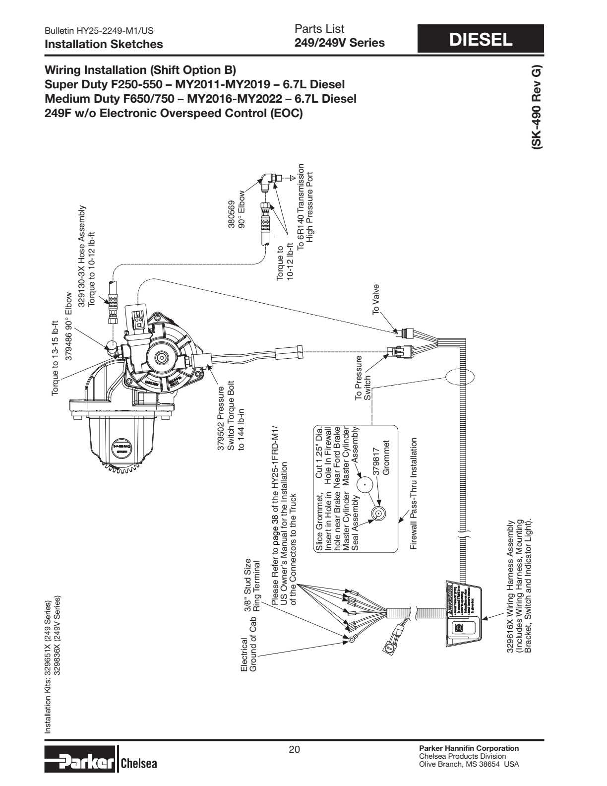 Chelsea PTO 249 Diesel exploded-view diagram
