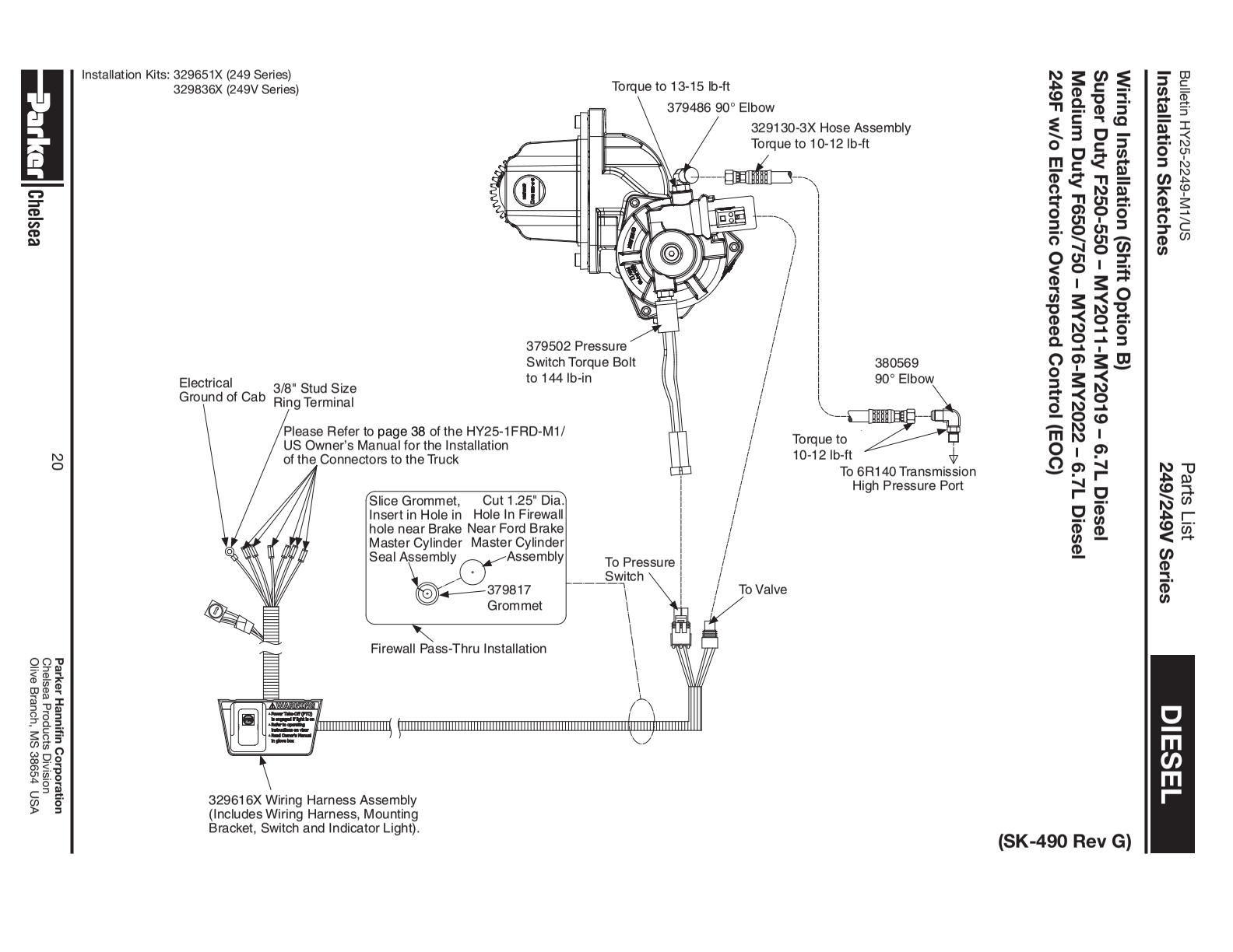 Chelsea PTO 249V Diesel exploded-view diagram
