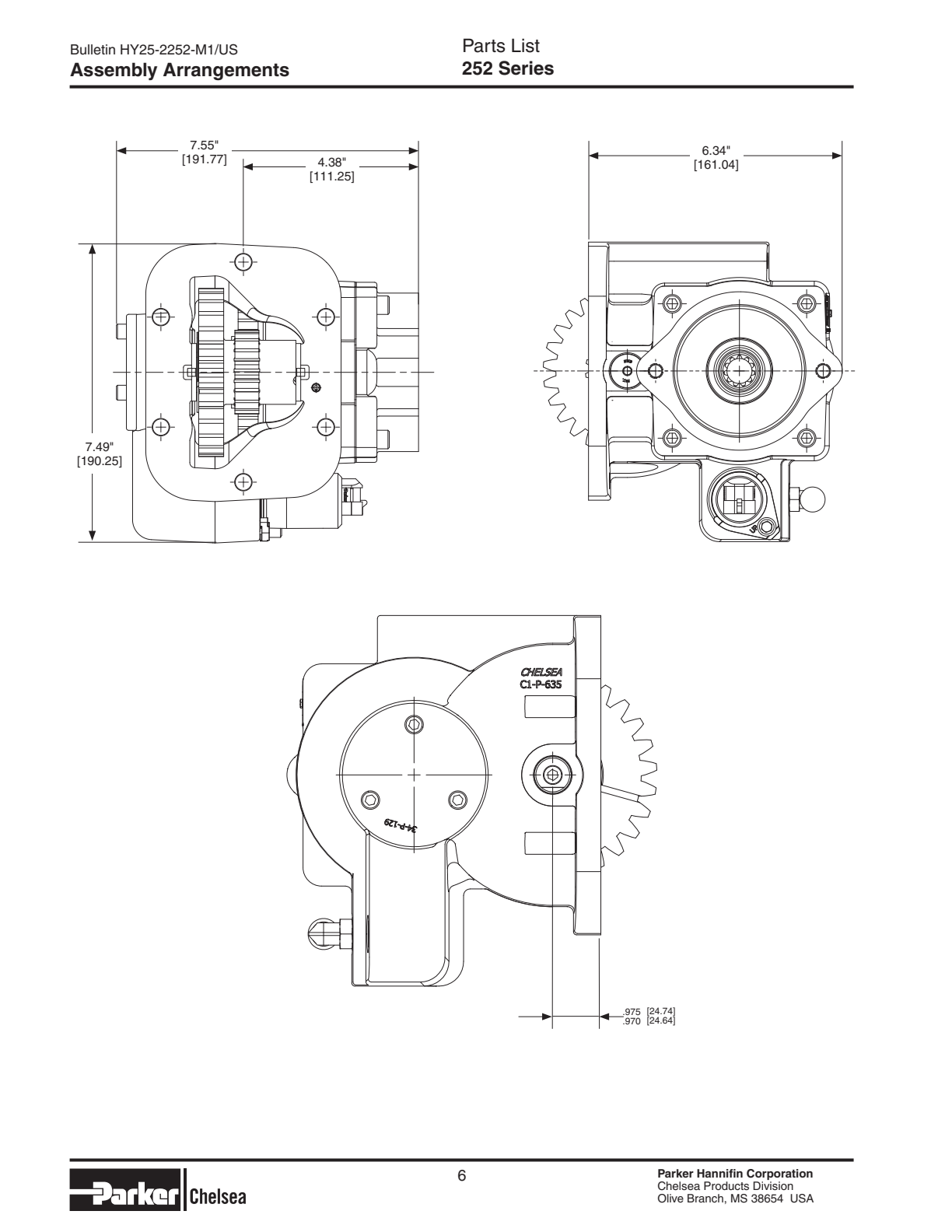 Chelsea PTO 252 Allison exploded-view diagram