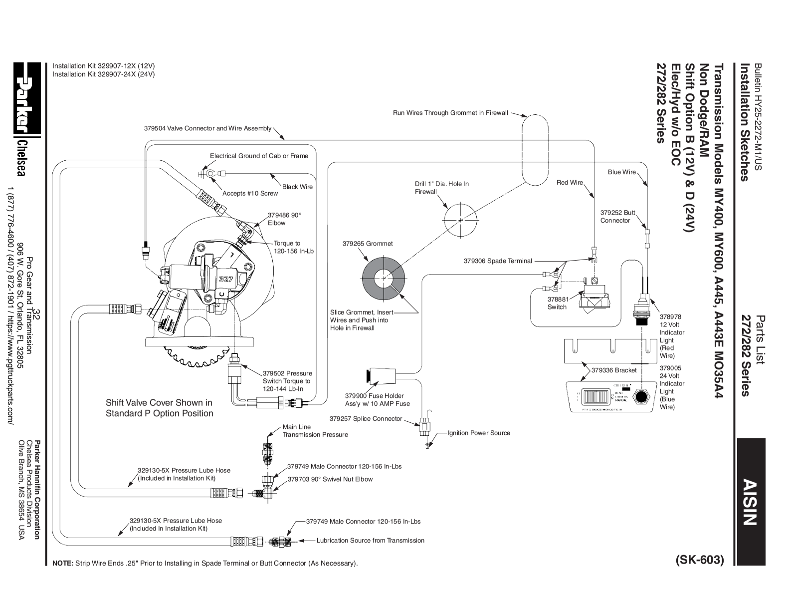 Chelsea PTO 272 Allison exploded-view diagram