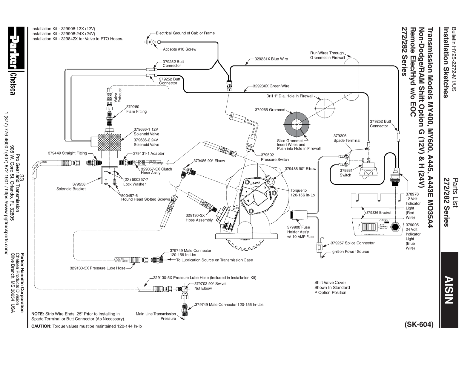Chelsea PTO 272 Allison exploded-view diagram