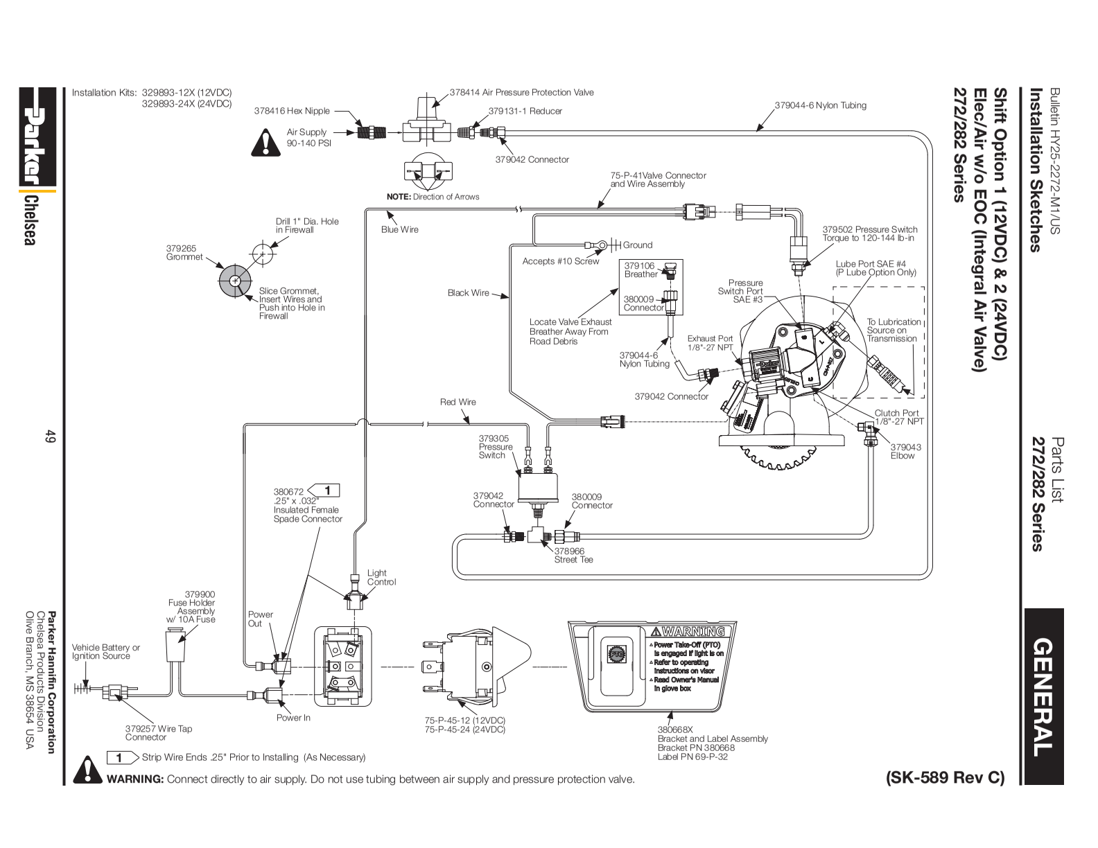 Chelsea PTO 272 General exploded-view diagram
