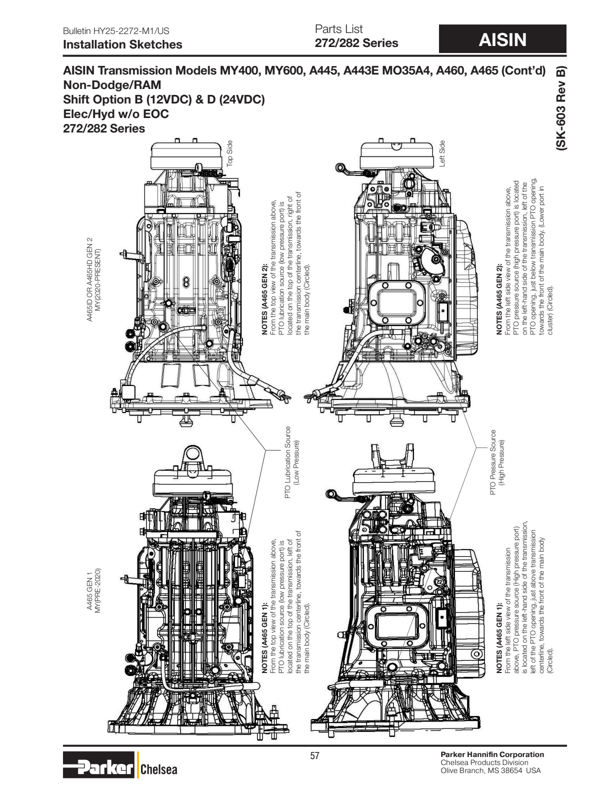 Chelsea PTO 272 Allison exploded-view diagram