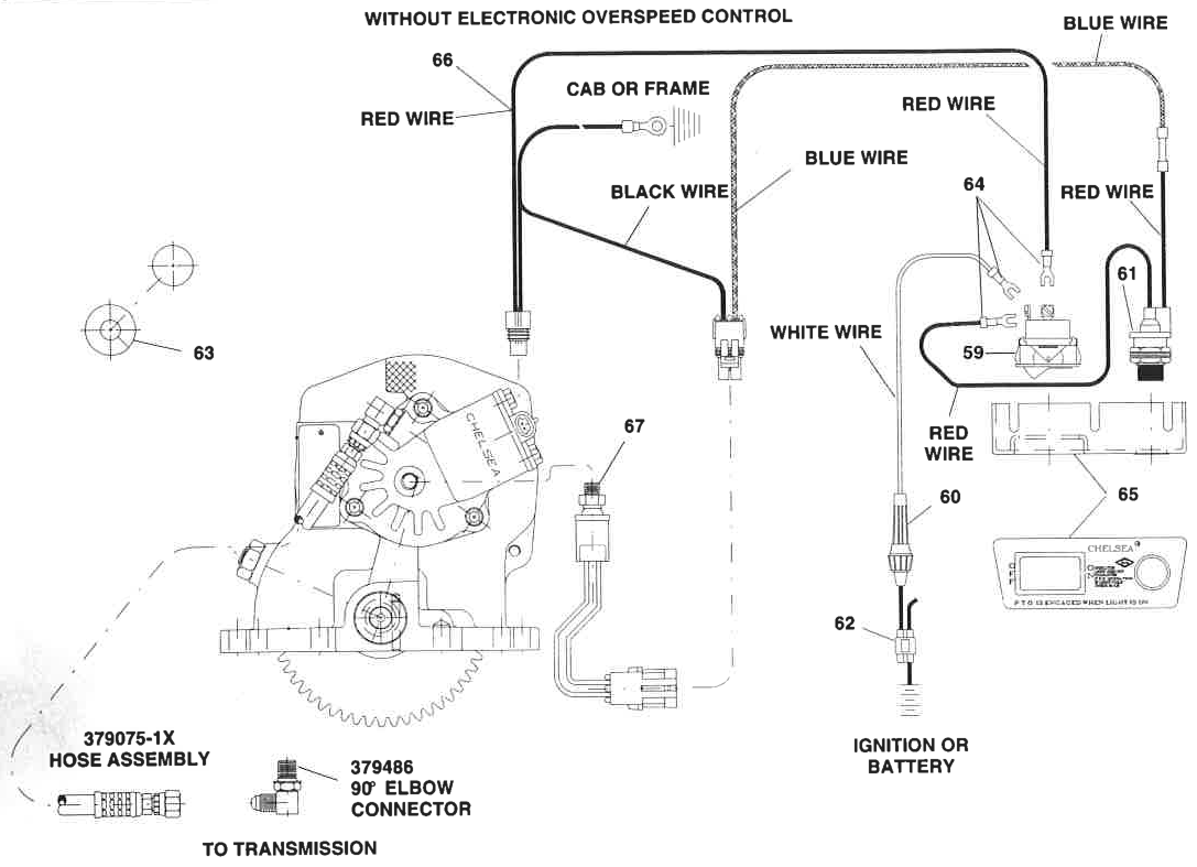 Chelsea PTO 276 Shift Installation Kit Without Electronic Overspeed Control exploded-view diagram
