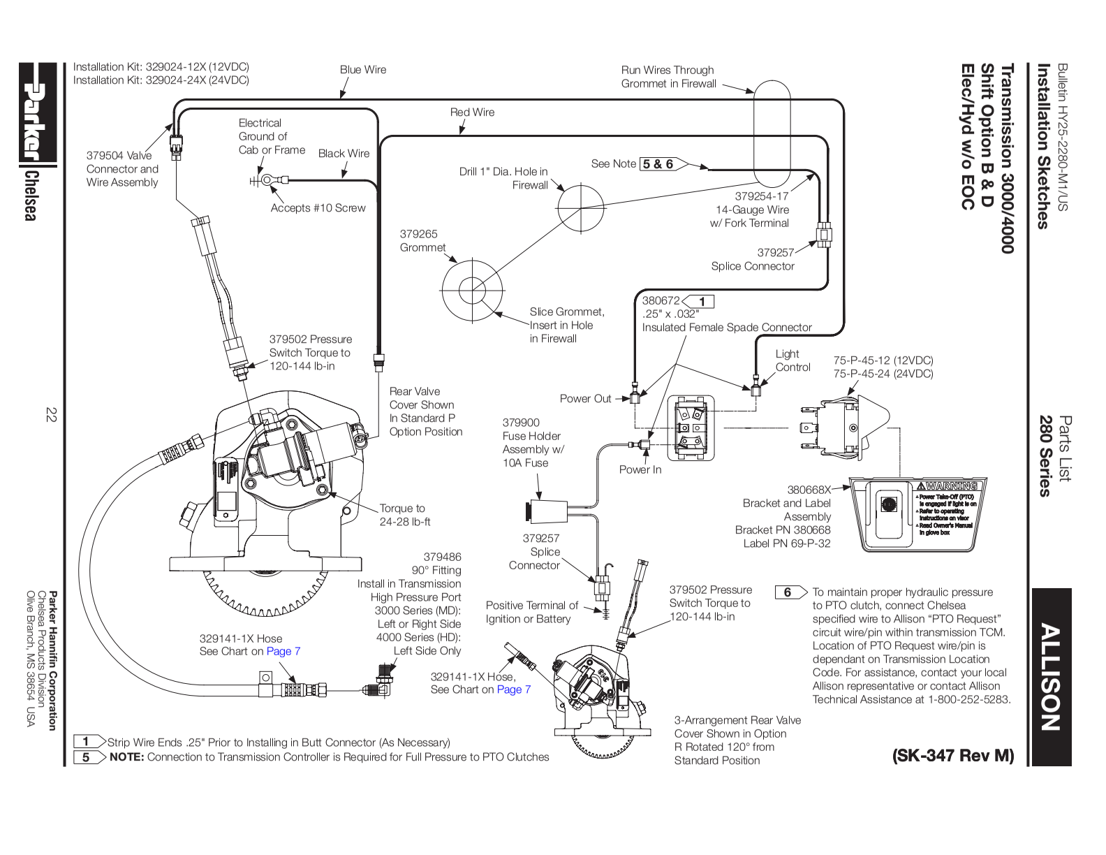 Chelsea PTO CHELSEA-PTO-280 Allison exploded-view diagram