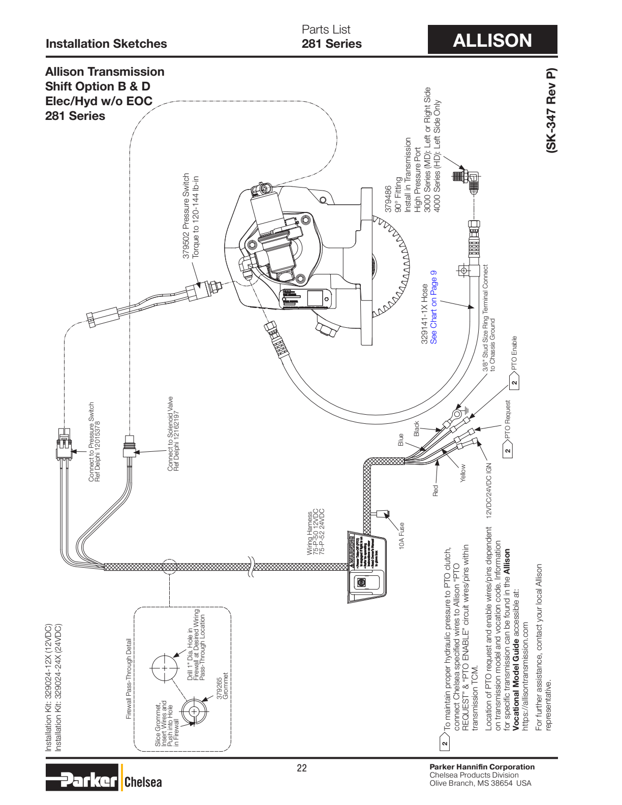 Chelsea PTO CHELSEA-PTO-281 Allison exploded-view diagram