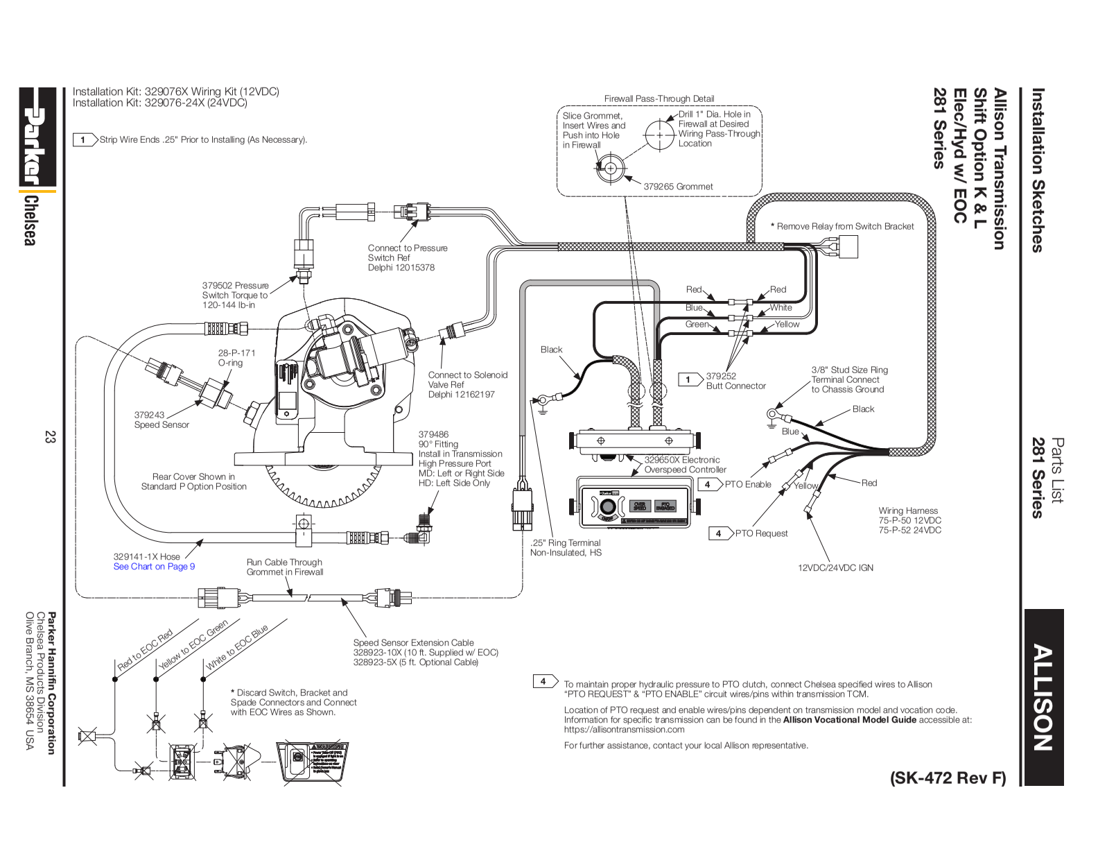 Chelsea PTO CHELSEA-PTO-281 Allison exploded-view diagram