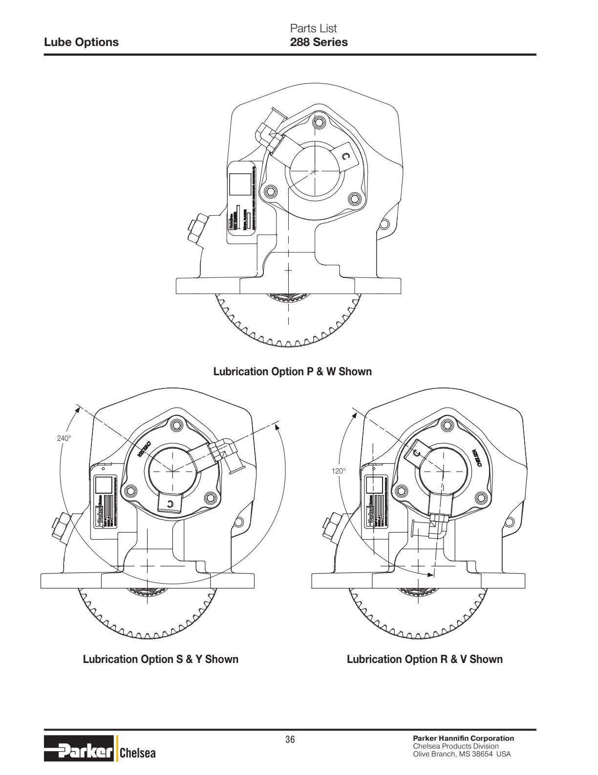 Chelsea PTO CHELSEA-PTO-281 Lube Options 288 Series Pressure Lube (Cont’D) Wet Spline Installation Rb, Rf, Rk, Rs, Ry & Rz Output Options (Sk-508 Rev C) exploded-view diagram