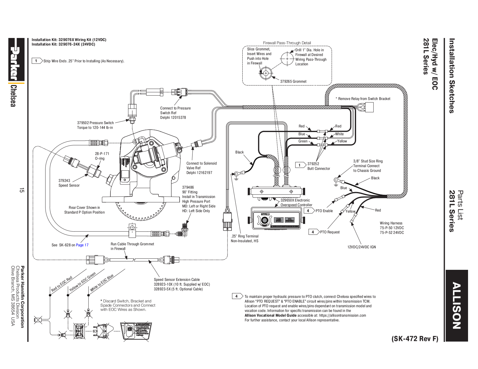 Chelsea PTO 281L Allison exploded-view diagram