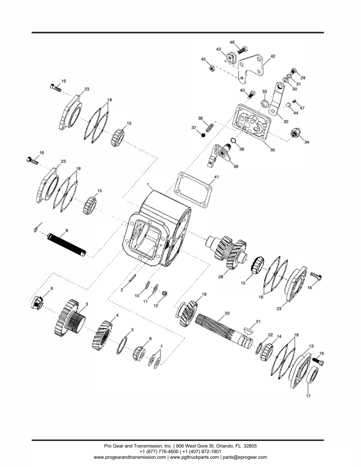 Chelsea PTO 352 Bill of Materials 352 Series exploded-view diagram