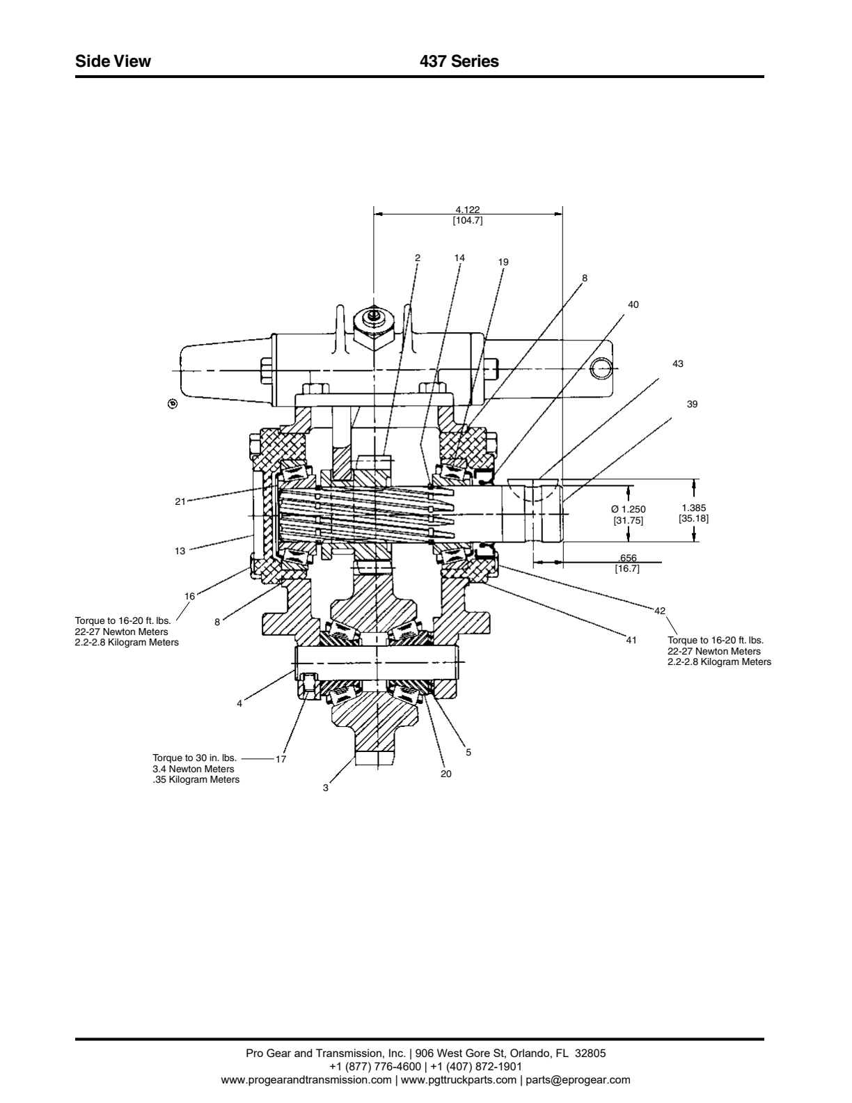 Chelsea PTO 437 Bill of Materials 437 Series exploded-view diagram