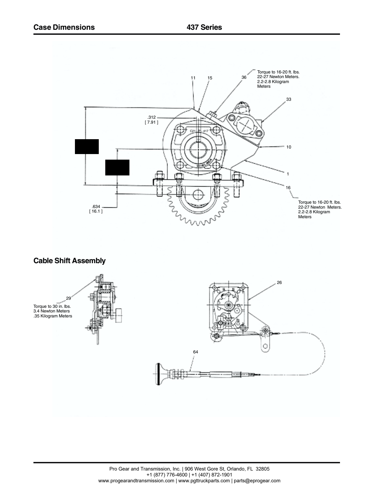 Chelsea PTO 437 P.t.o. Housing, Pump Flange & Shaft Dimensions Assembly “XR” exploded-view diagram