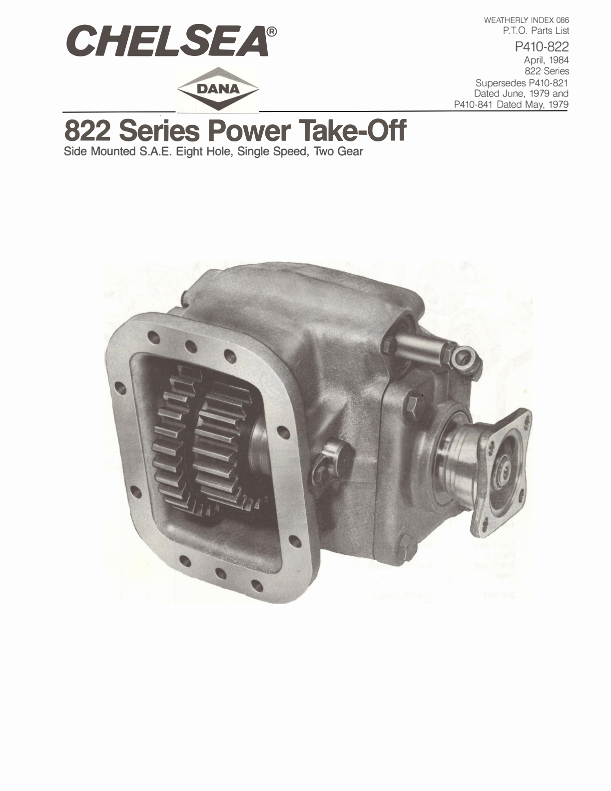 Chelsea PTO 822 Chelsea® exploded-view diagram