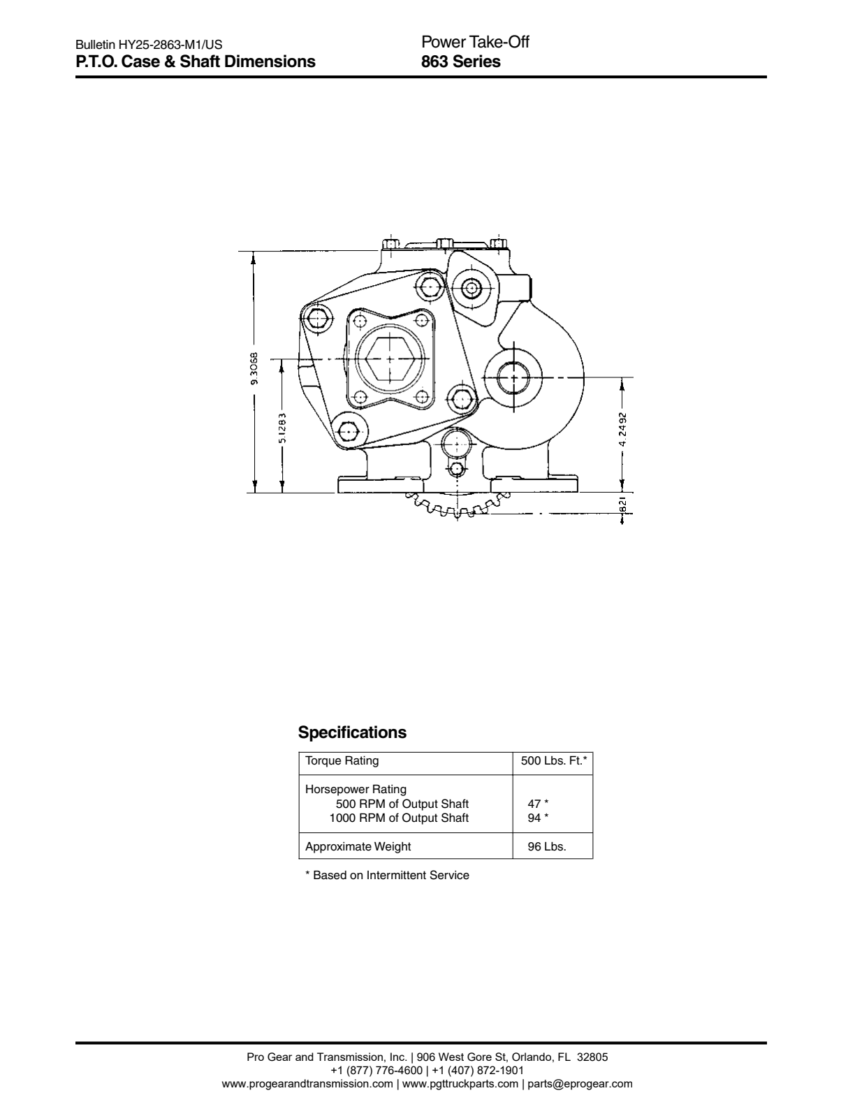 Chelsea PTO 863 Offer Of Sale exploded-view diagram