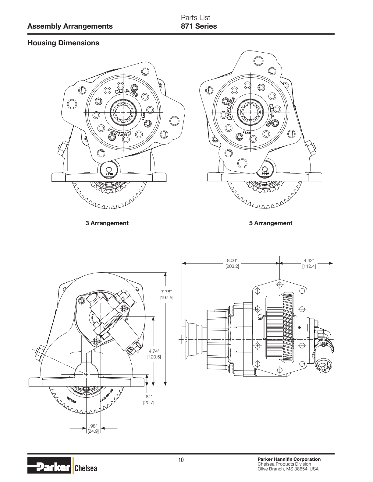 Chelsea PTO 871 Output Options 871 Series Assembly Drive Shaft & Clutch 329724-*X exploded-view diagram