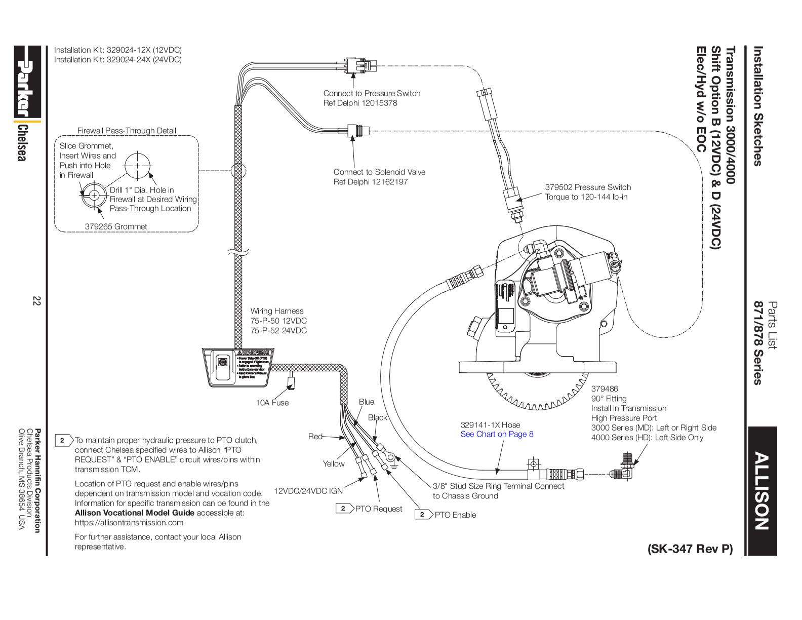 Chelsea PTO CHELSEA-PTO-871 Allison exploded-view diagram