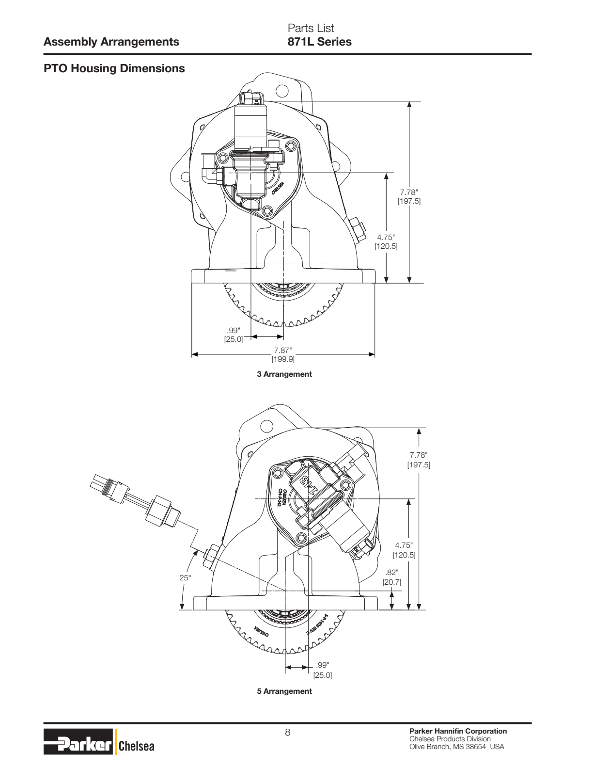 Chelsea PTO 871L Output Options 871L Series Assembly Drive Shaft & Clutch 329724-2X exploded-view diagram