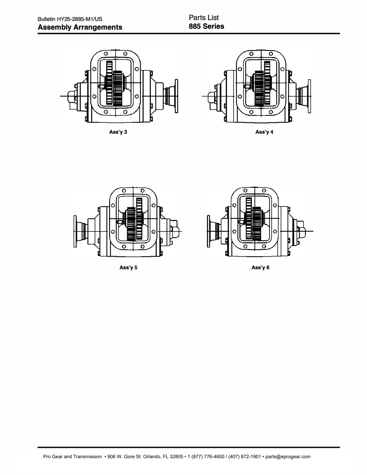 Chelsea PTO 885 Output Options 885 Series exploded-view diagram
