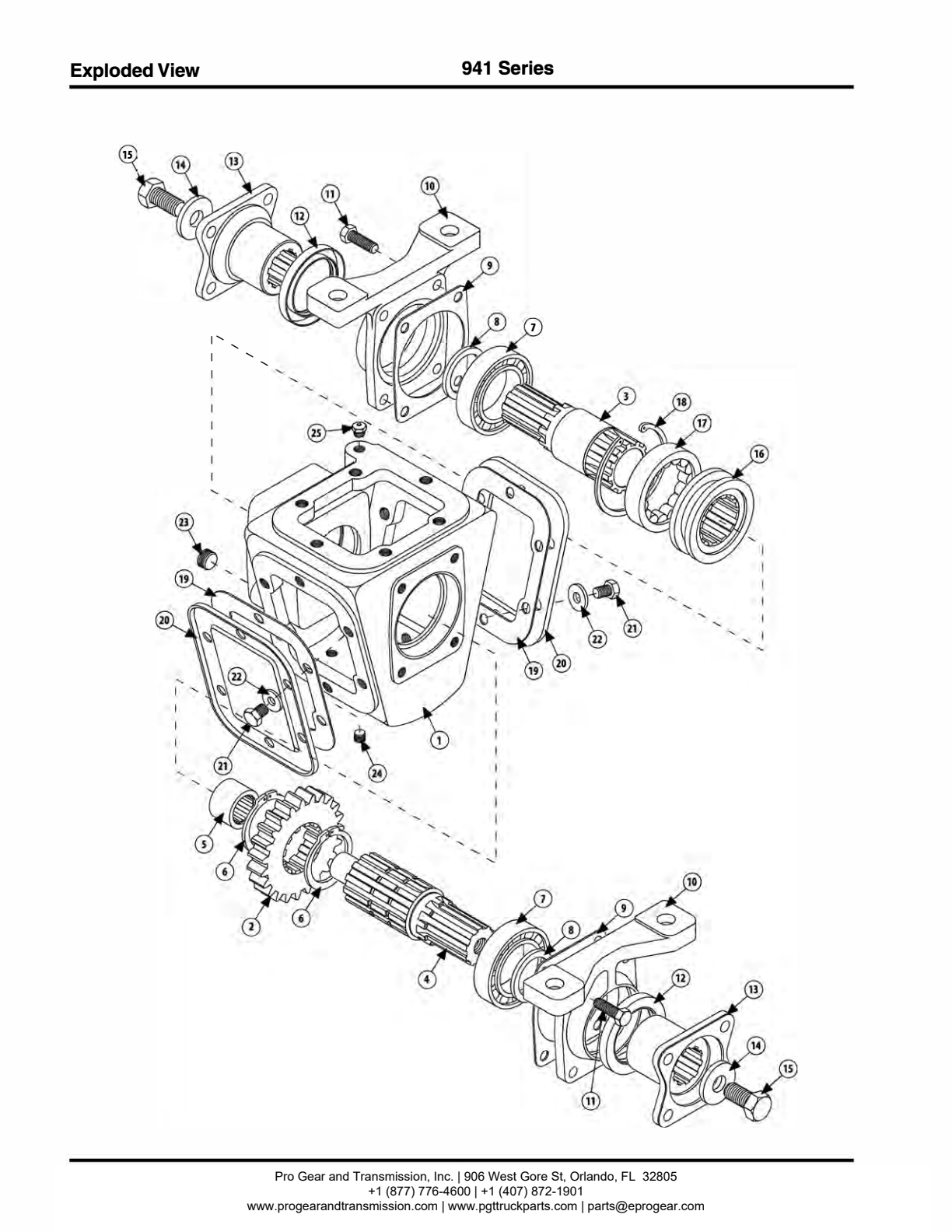 Chelsea PTO 941 Power Take-Off Bill Of Materials 941 Series exploded-view diagram