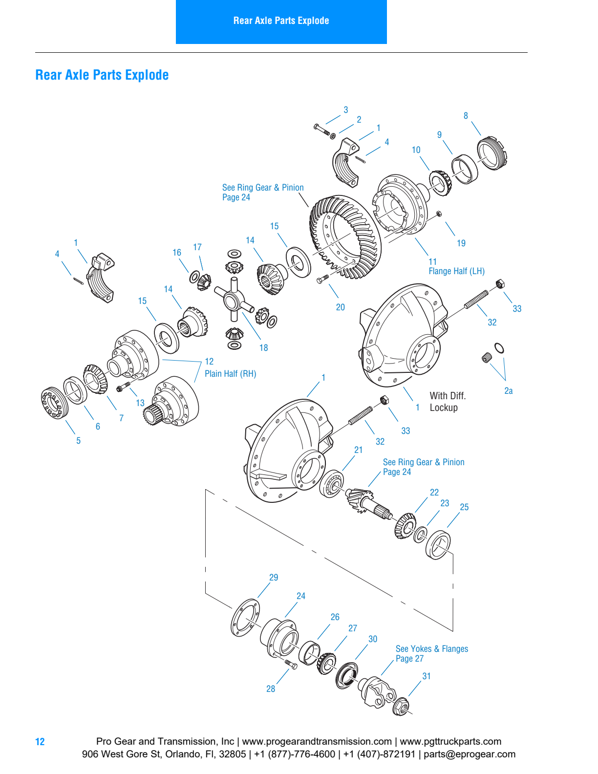 Dana Spicer DS405 Tandem Drive Axle Rear Axle Parts List exploded-view diagram