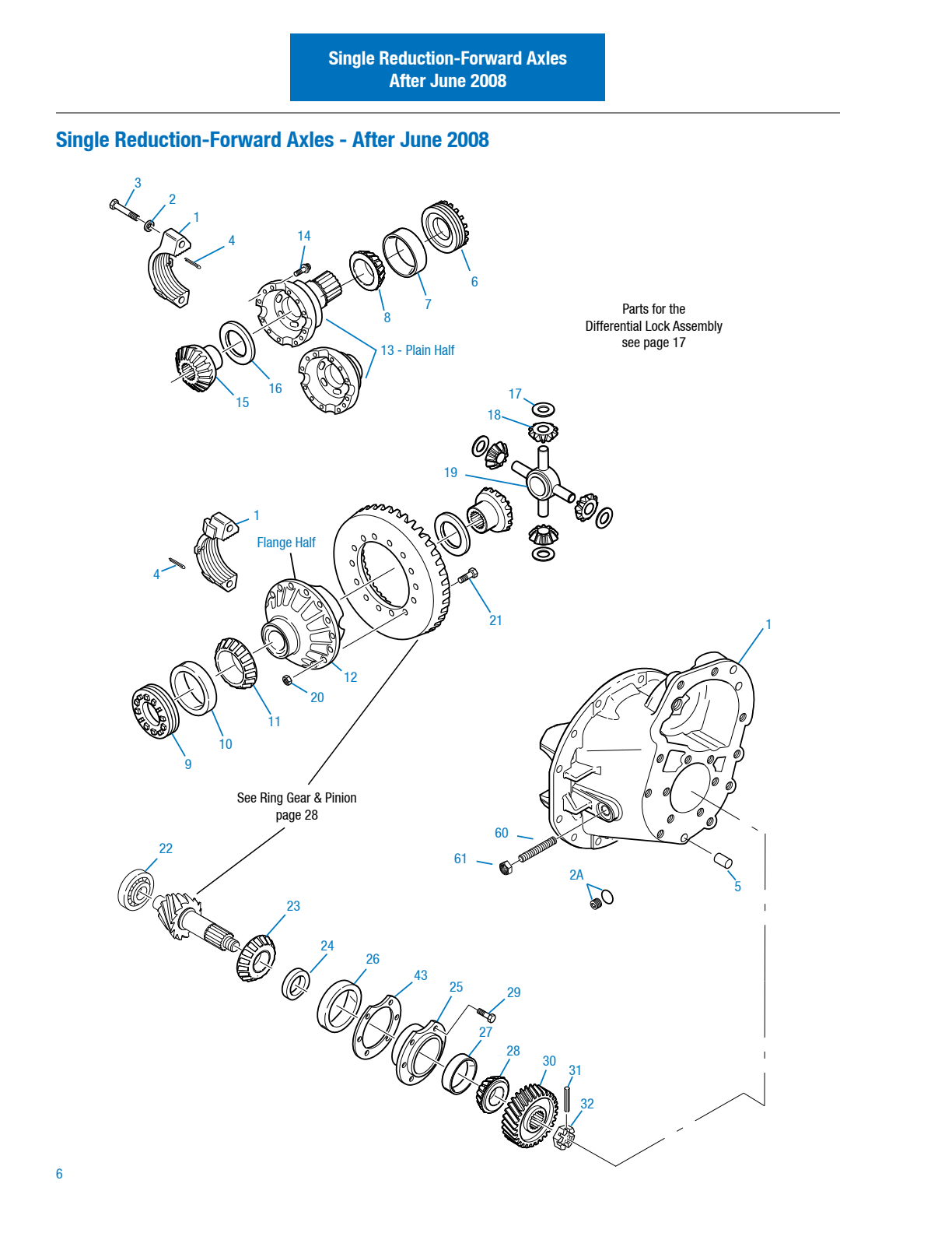 Dana Spicer DSP41 Single Reduction Drive Axle Single Reduction-Forward Axles exploded-view diagram
