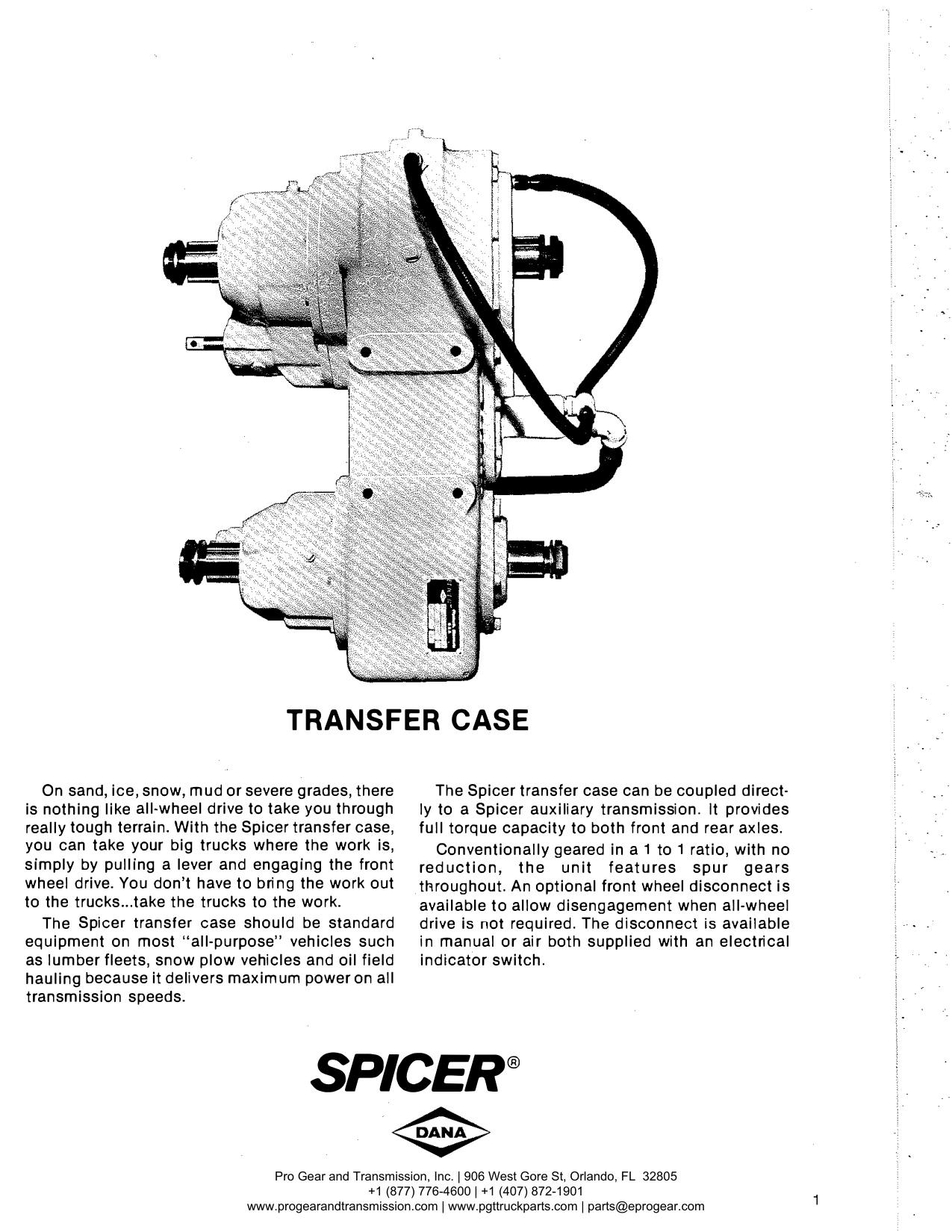 Spicer 791 Transfer Case Manual page 2: Transfer Case