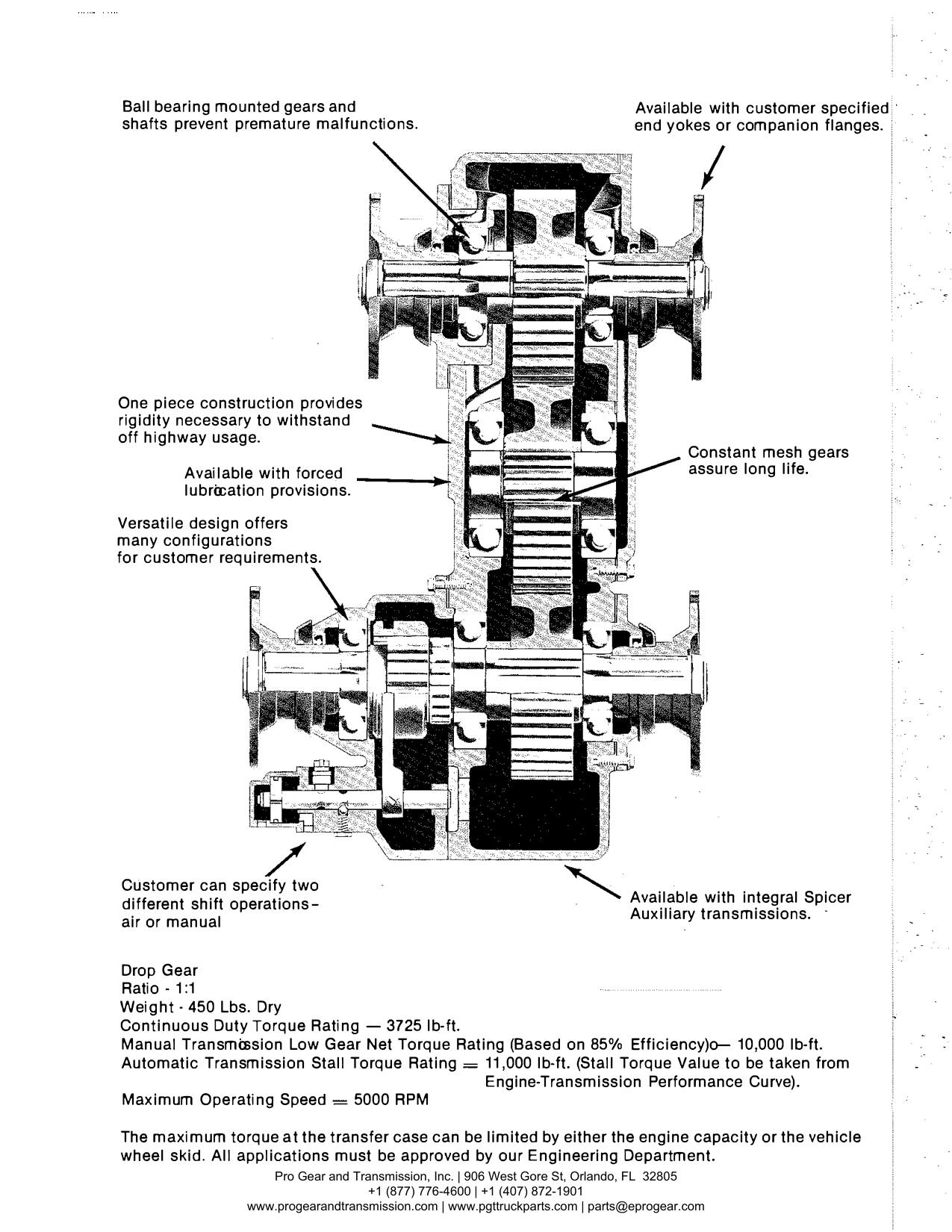 Spicer 791 Transfer Case Manual page 3: Ball bearing mounted gears and