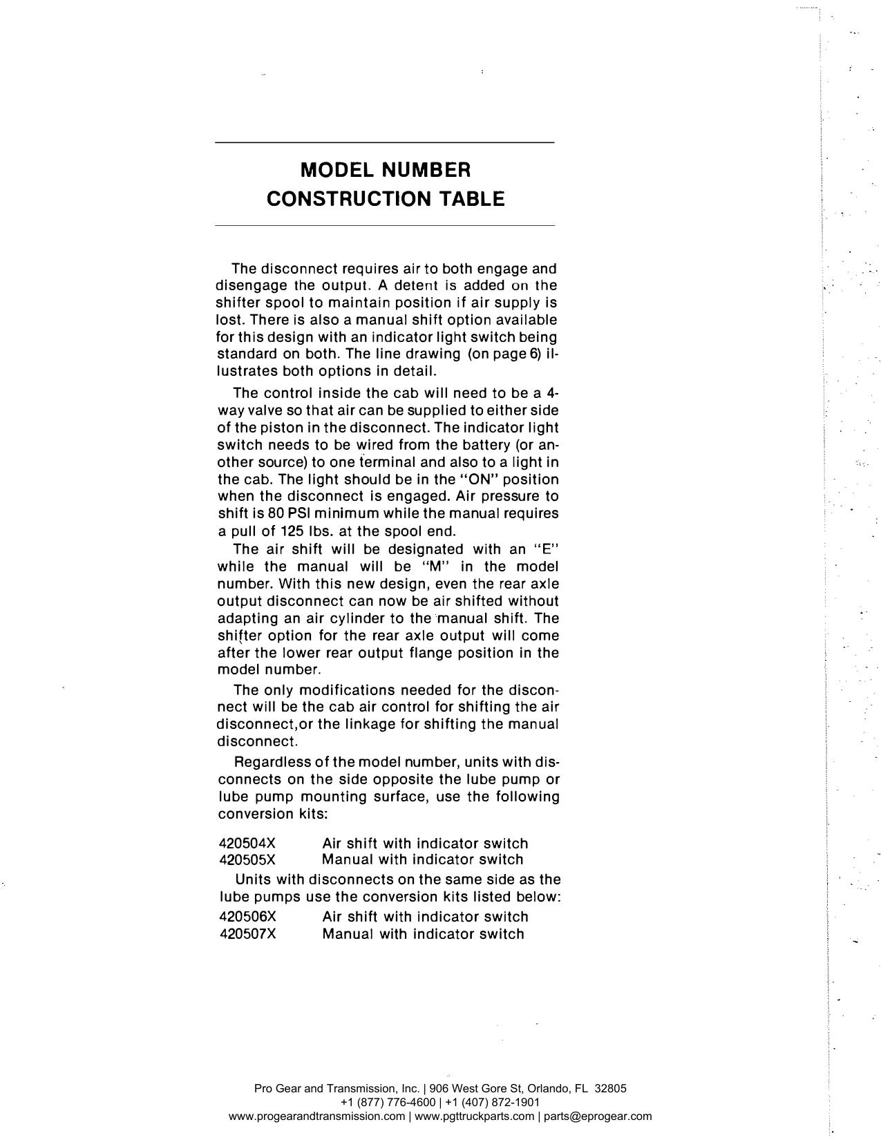 Spicer 791 Transfer Case Manual page 4: Model Number