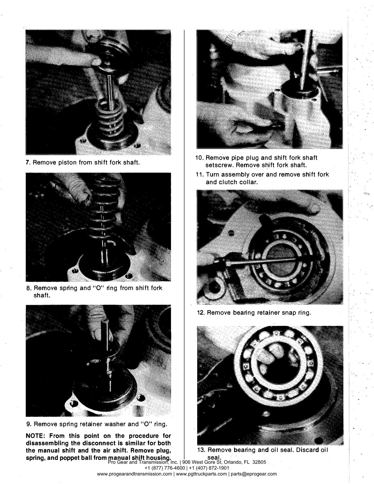 Spicer 791 Transfer Case Manual page 23: 7. Remove piston from shift fork shaft.