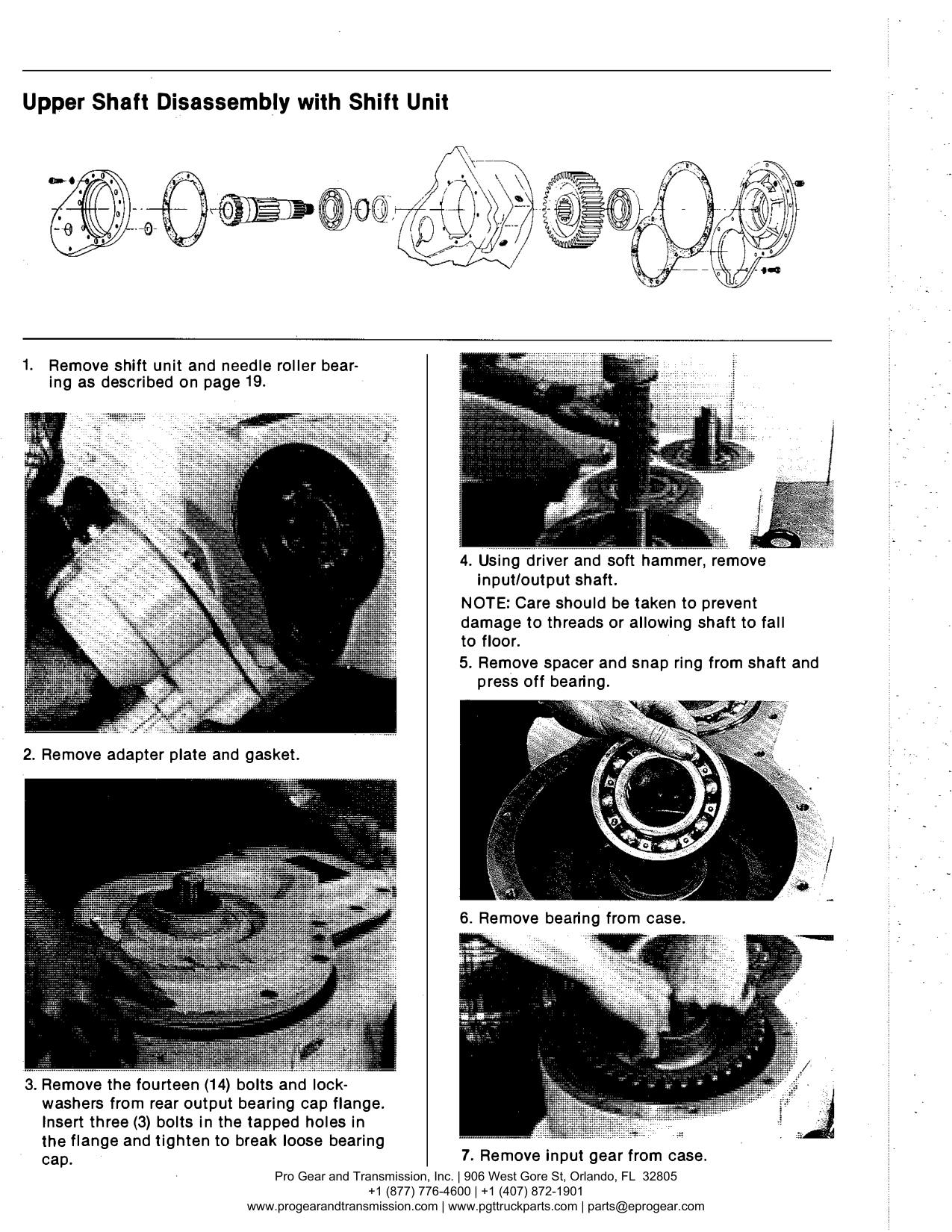 Spicer 791 Transfer Case Manual page 30: Upper Shaft Disassembly with Shift Unit
