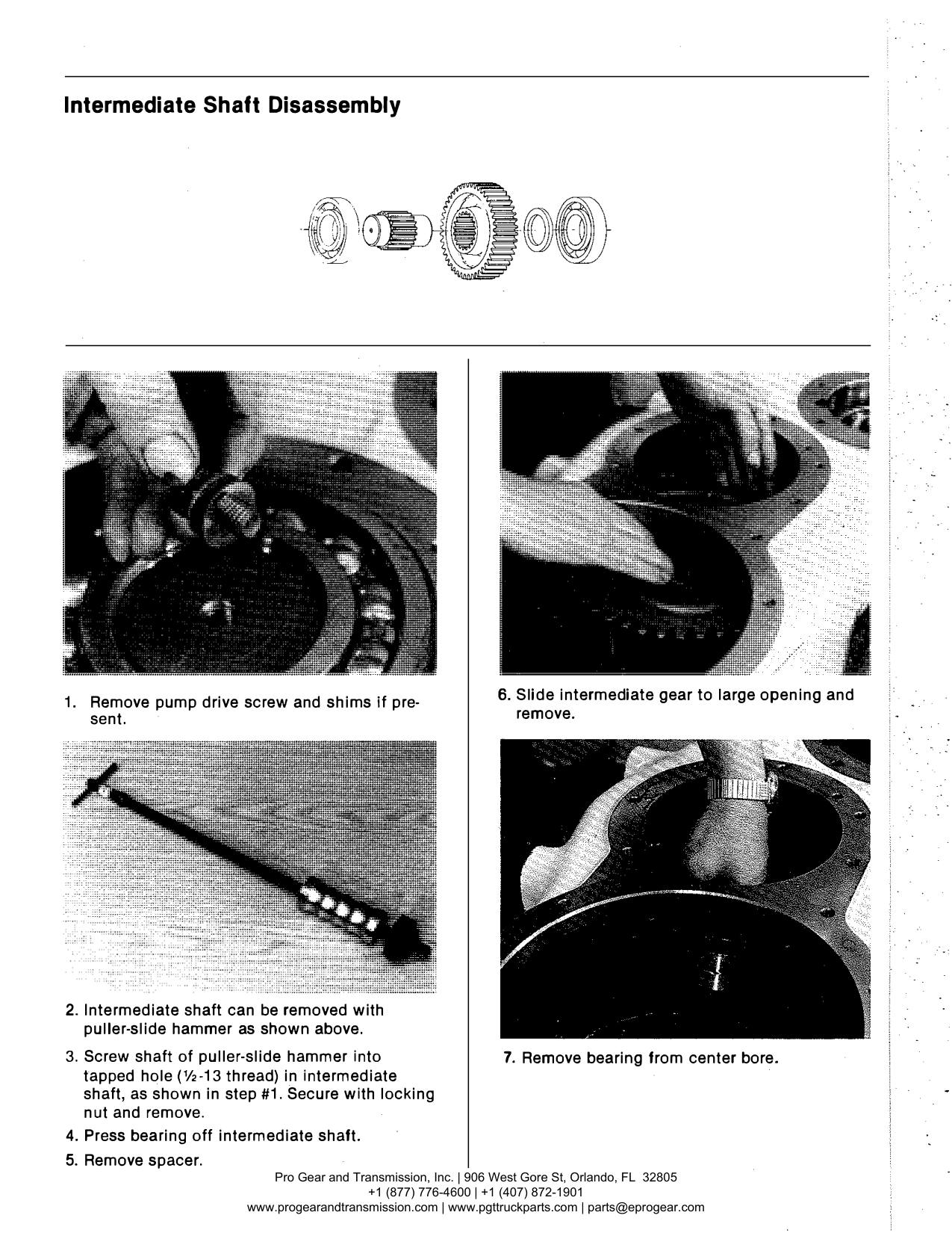 Spicer 791 Transfer Case Manual page 31: Intermediate Shaft Disassembly