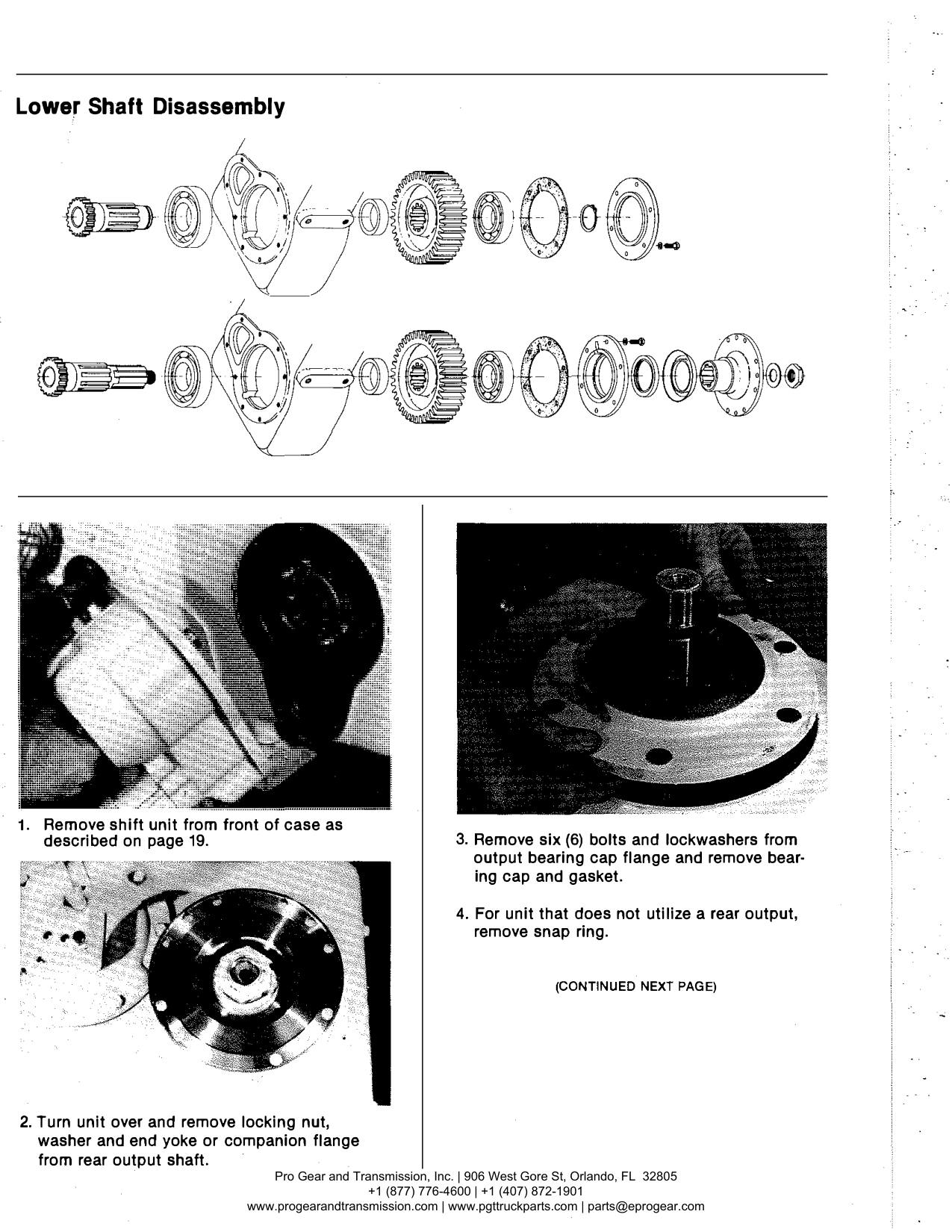 Spicer 791 Transfer Case Manual page 32: Lower Shaft Disassembly