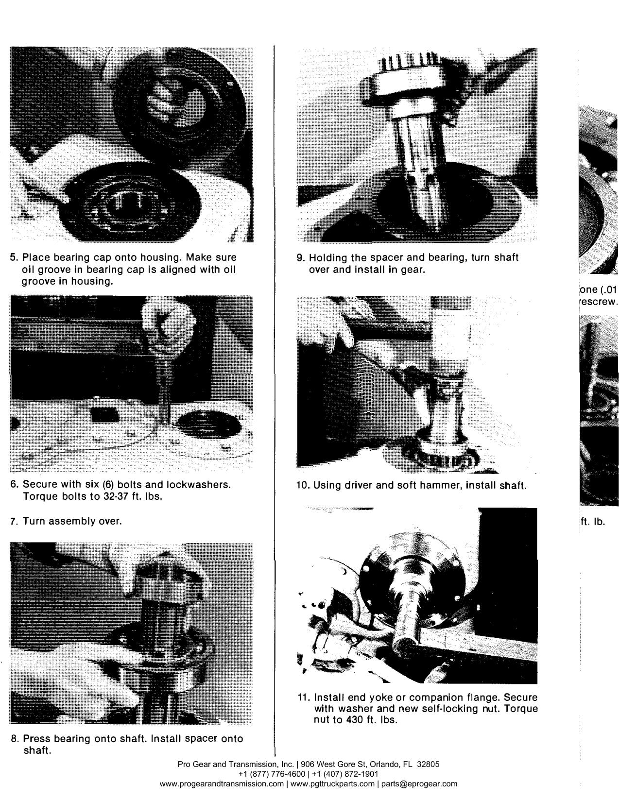Spicer 791 Transfer Case Manual page 36: 5. Place bearing cap onto housing. Make sure