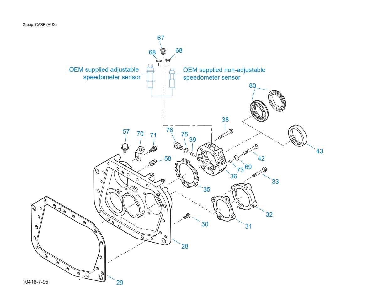 Eaton Fuller AT-1202 Case (Aux) exploded-view diagram