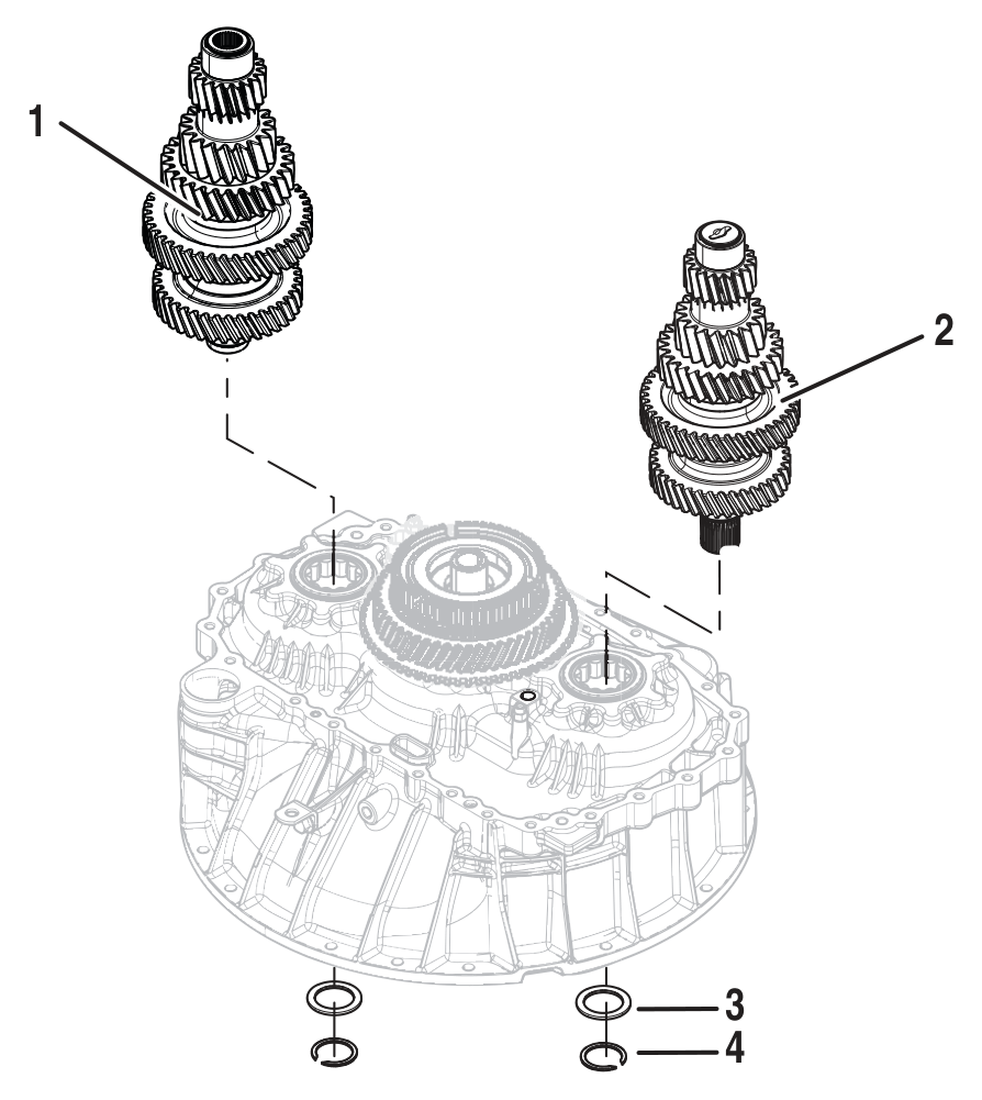 Diagrama de despiece: Kit de contraflecha superior e inferior (toma de fuerza doble) K-4371, Eaton Endurant HD