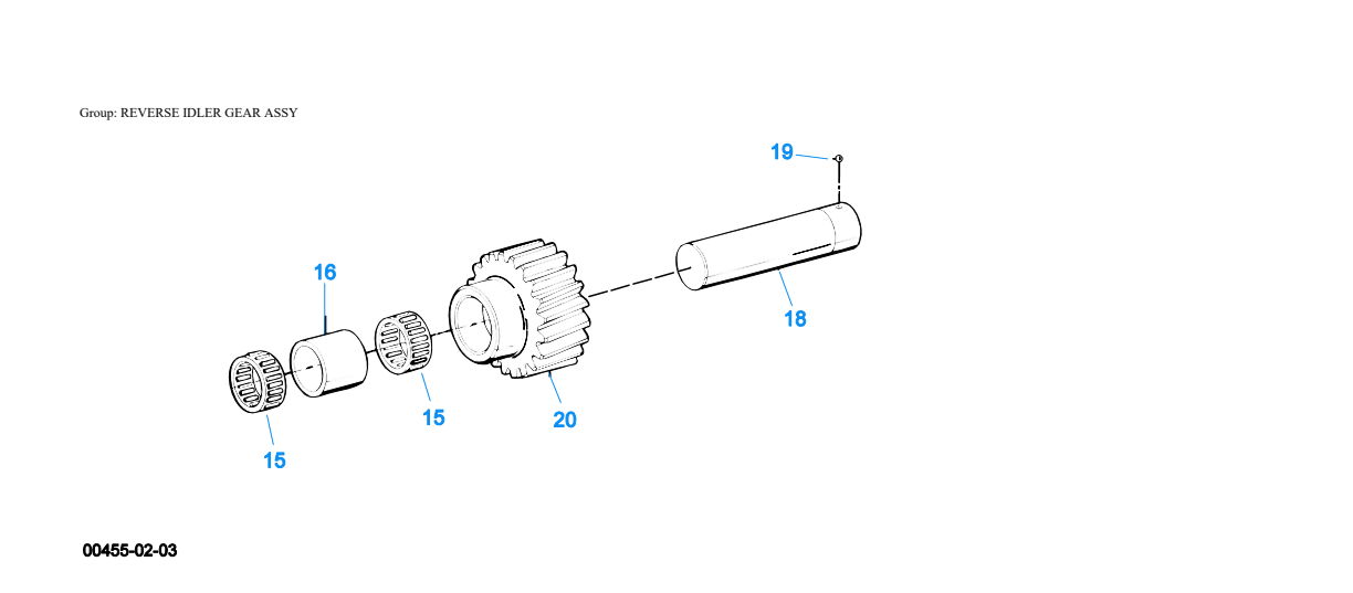 Eaton Fuller F-6405B-DM3 Reverse Idler Gear Assy exploded-view diagram
