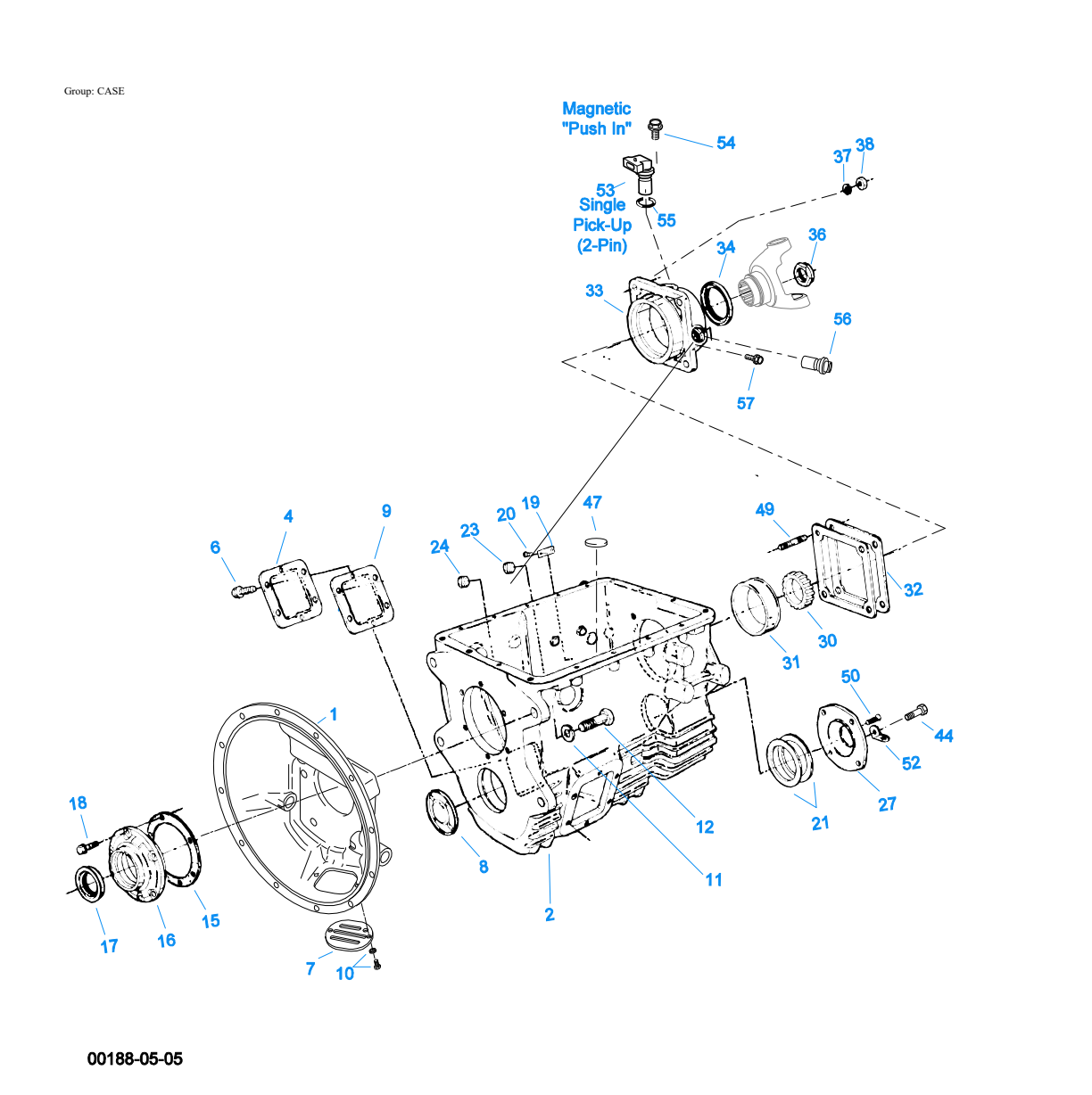 Eaton Fuller F-6405B-DM3 Case exploded-view diagram