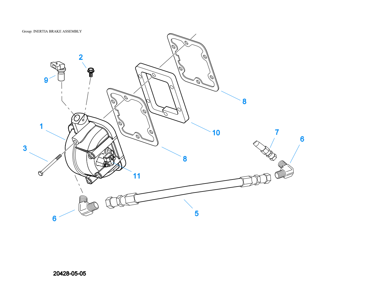 Eaton Fuller F-6405B-DM3 Inertia Brake Assembly exploded-view diagram