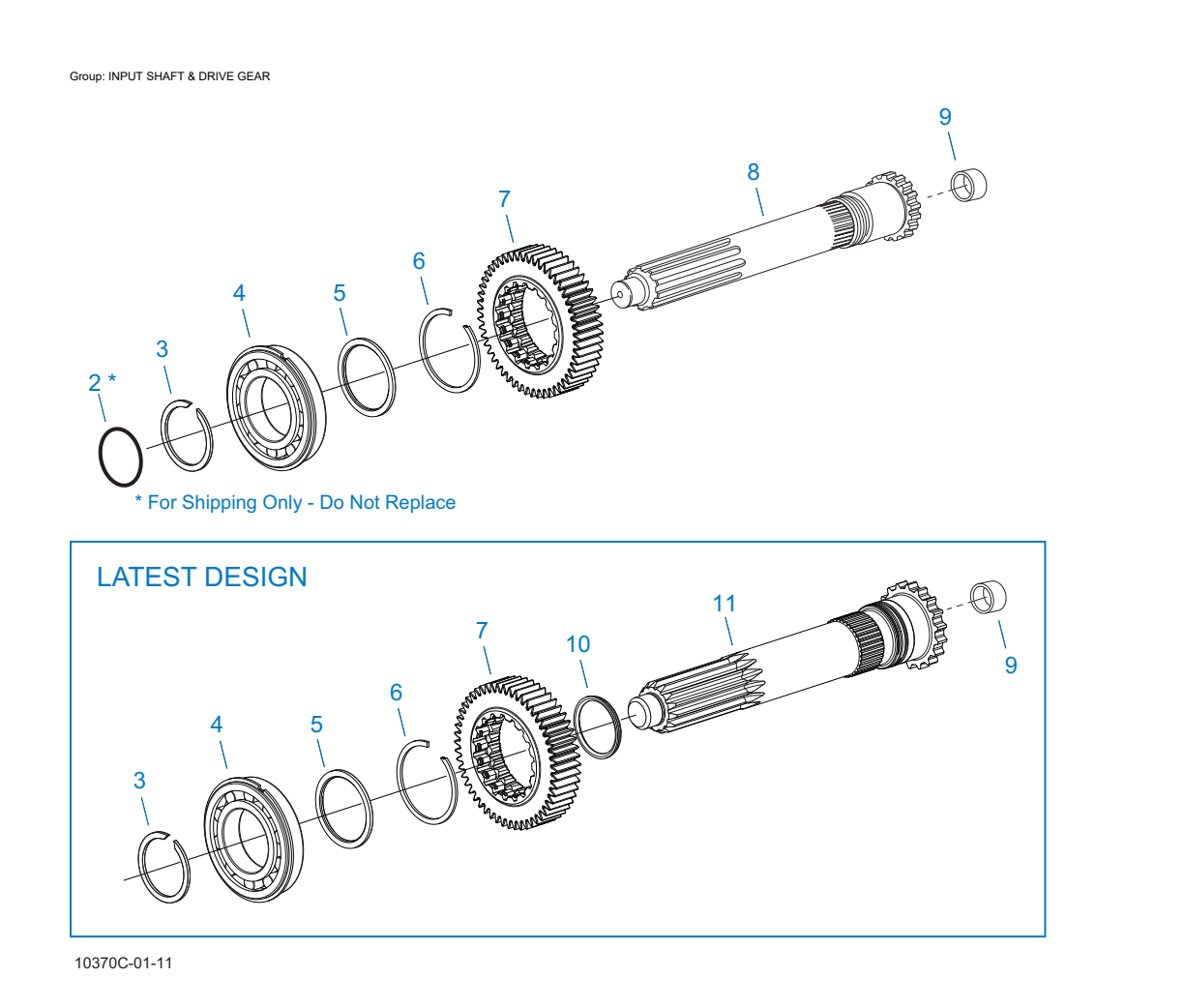 Eaton Fuller FO-12E310C-VAS Input Shaft & Drive Gear exploded-view diagram