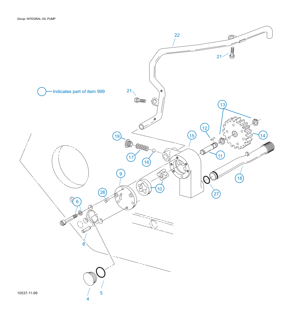 Eaton Fuller FO-12E310C-VAS Integral Oil Pump exploded-view diagram