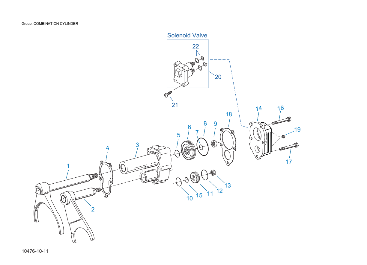 Eaton Fuller FO-16E309ALL-VMS Combination Cylinder exploded-view diagram