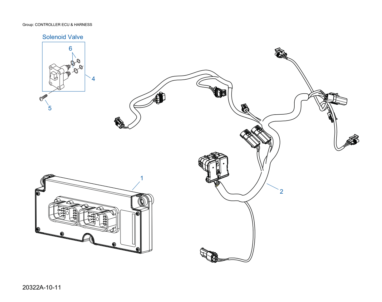 Eaton Fuller FO-16E309ALL-VMS Controller Ecu & Harness exploded-view diagram