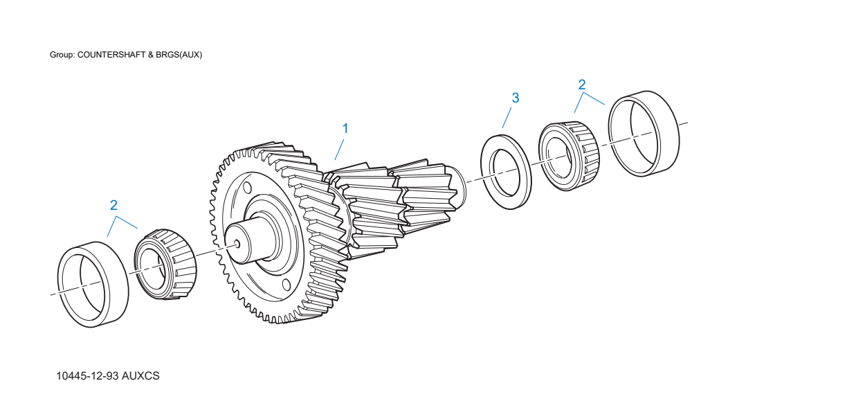Eaton Fuller FO-16E309ALL-VMS Countershaft & Brgs(Aux) exploded-view diagram