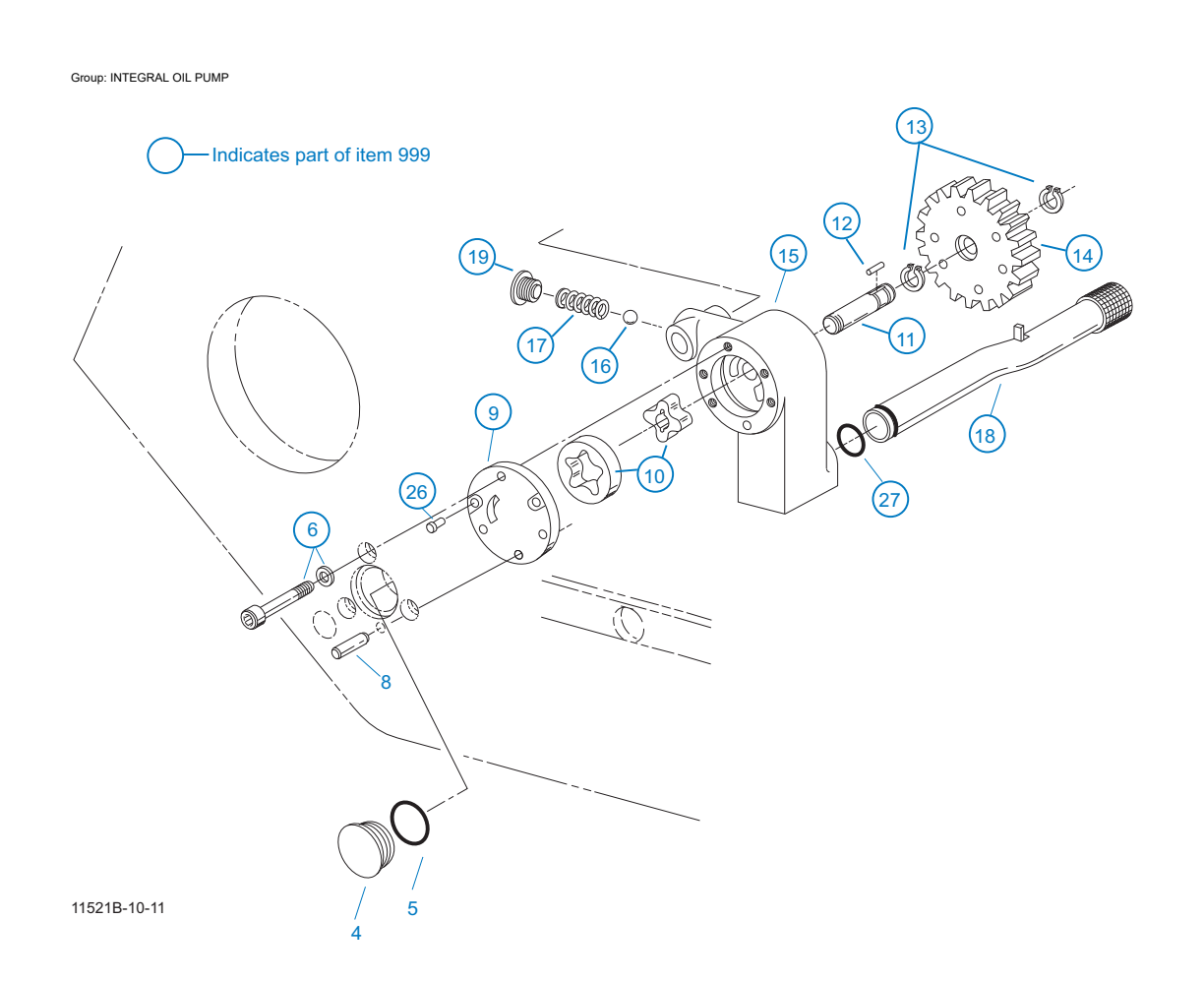 Eaton Fuller FO-16E309ALL-VMS Integral Oil Pump exploded-view diagram