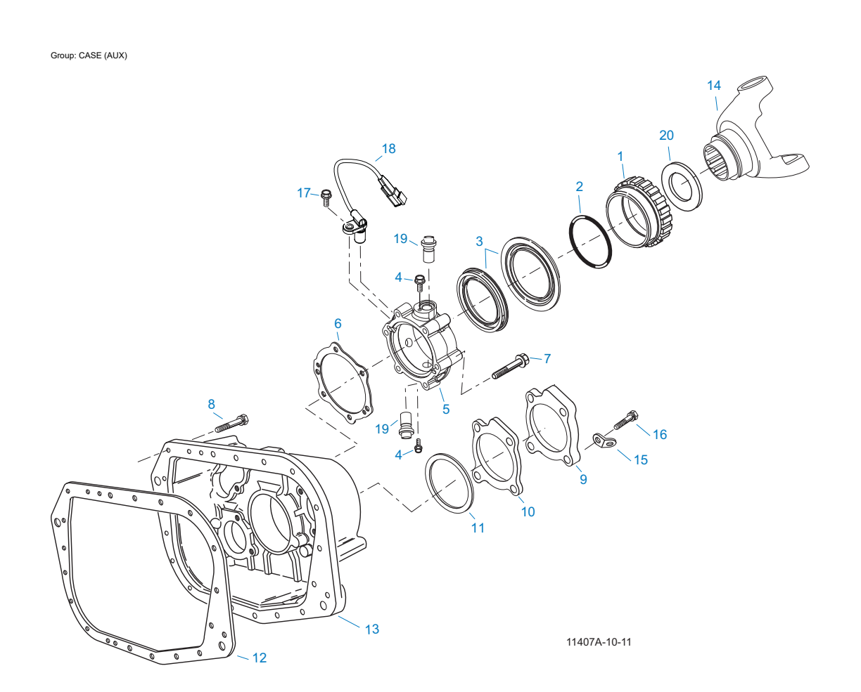 Eaton Fuller FO-16E309ALL-VMS Case (Aux) exploded-view diagram