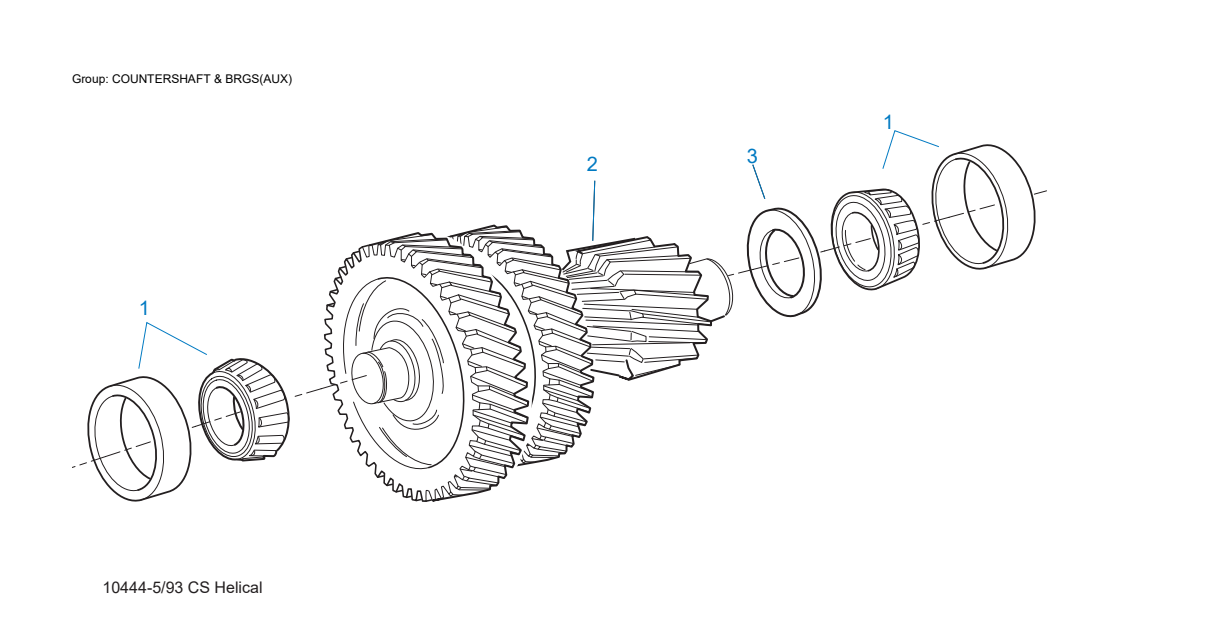 Eaton Fuller FO-18E313A-MHP Countershaft & Brgs(Aux) exploded-view diagram